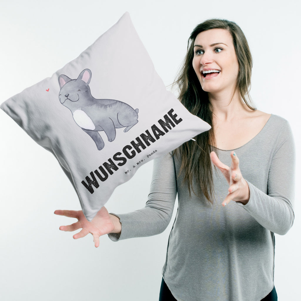 Personalisiertes Kissen Französische Bulldogge Lebensretter Kissen, personalisiert, Name, Wunschname, bedrucken, Kopfkissen, Hund, Hunderasse, Rassehund, Hundebesitzer, Geschenk, Tierfreund, Schenken, Welpe, Französische Bulldogge