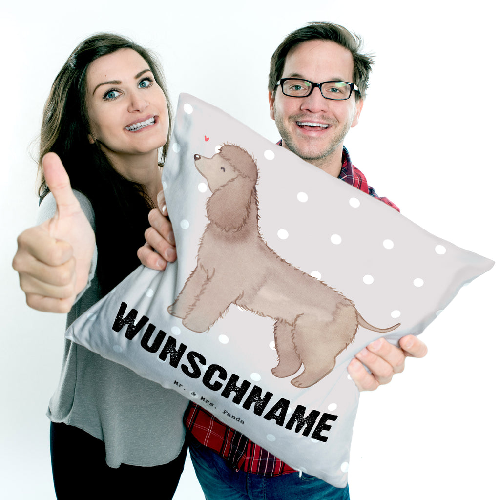 Personalisiertes Kissen Irish Water Spaniel Lebensretter Kissen, personalisiert, Name, Wunschname, bedrucken, Kopfkissen, Hund, Hunderasse, Rassehund, Hundebesitzer, Geschenk, Tierfreund, Schenken, Welpe, Irish Water Spaniel, Jagdhund