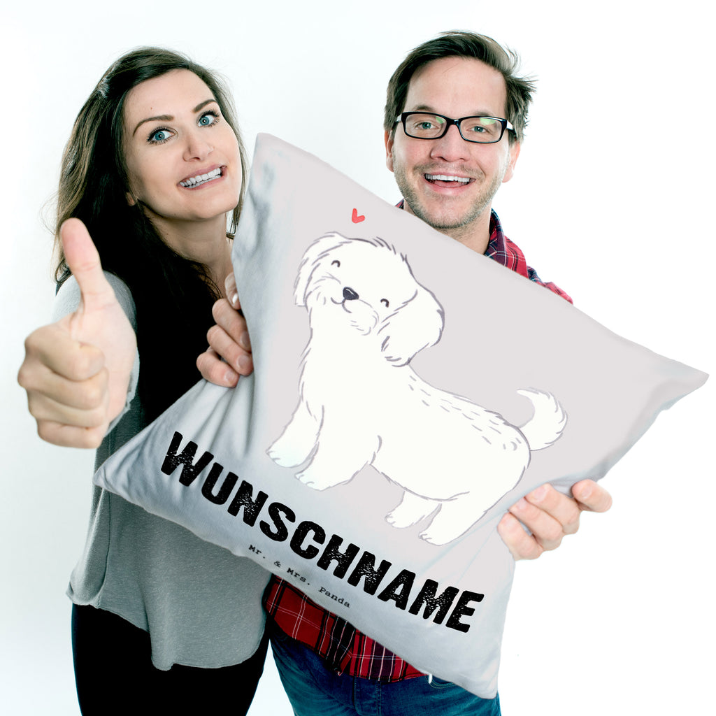 Personalisiertes Kissen Malteser Lebensretter Kissen, personalisiert, Name, Wunschname, bedrucken, Kopfkissen, Hund, Hunderasse, Rassehund, Hundebesitzer, Geschenk, Tierfreund, Schenken, Welpe, Malteser
