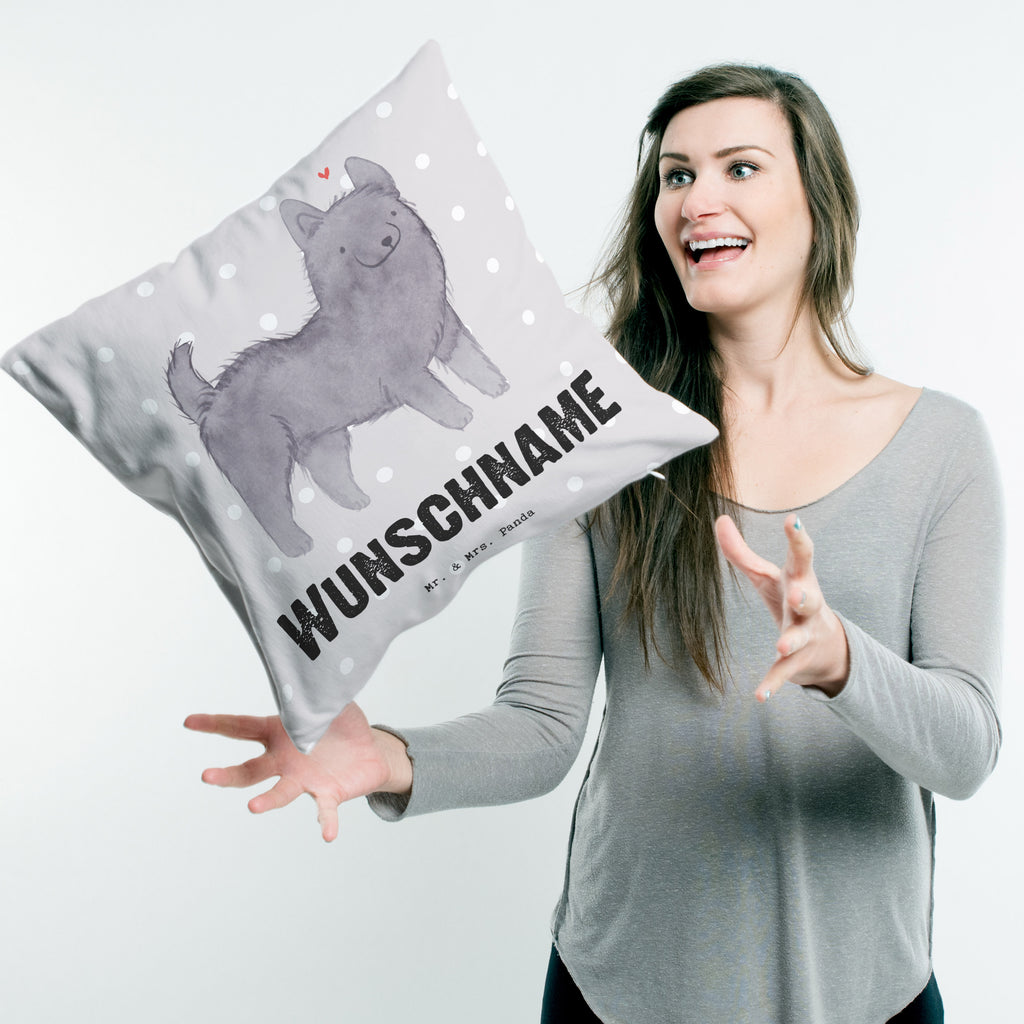 Personalisiertes Kissen Schipperke Lebensretter Kissen, personalisiert, Name, Wunschname, bedrucken, Kopfkissen, Hund, Hunderasse, Rassehund, Hundebesitzer, Geschenk, Tierfreund, Schenken, Welpe, Schipperke, belgische Hunderasse