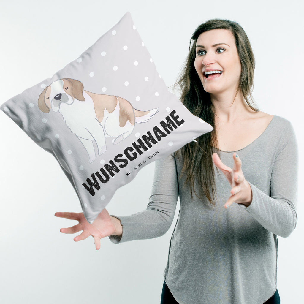 Personalisiertes Kissen Saint Bernard Lebensretter Kissen, personalisiert, Name, Wunschname, bedrucken, Kopfkissen, Hund, Hunderasse, Rassehund, Hundebesitzer, Geschenk, Tierfreund, Schenken, Welpe, St. Bernhardshund, Chien du Saint-Bernard, Saint Bernard Dog, Perro San Bernardo, Saint Bernard