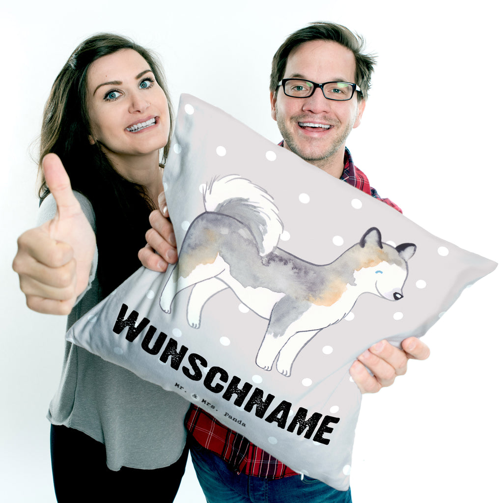 Personalisiertes Kissen Siberian Husky Lebensretter Kissen, personalisiert, Name, Wunschname, bedrucken, Kopfkissen, Hund, Hunderasse, Rassehund, Hundebesitzer, Geschenk, Tierfreund, Schenken, Welpe, Siberian Husky