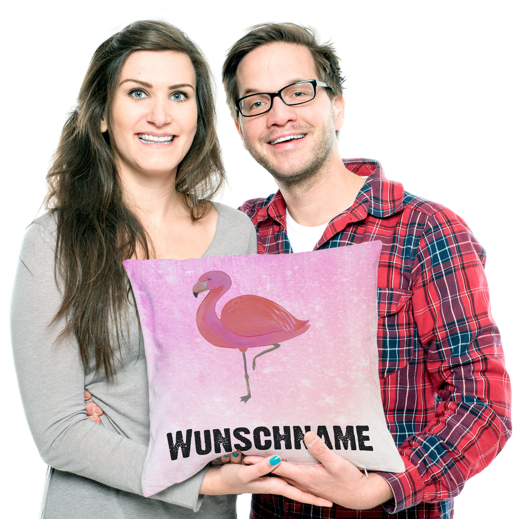 Personalisiertes Kissen Flamingo classic Kissen, personalisiert, Name, Wunschname, bedrucken, Kopfkissen, Flamingo, Einzigartig, Selbstliebe, Stolz, ich, für mich, Spruch, Freundin, Freundinnen, Außenseiter, Sohn, Tochter, Geschwister
