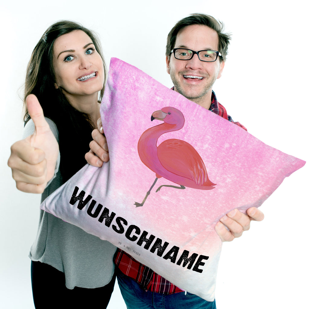 Personalisiertes Kissen Flamingo classic Kissen, personalisiert, Name, Wunschname, bedrucken, Kopfkissen, Flamingo, Einzigartig, Selbstliebe, Stolz, ich, für mich, Spruch, Freundin, Freundinnen, Außenseiter, Sohn, Tochter, Geschwister