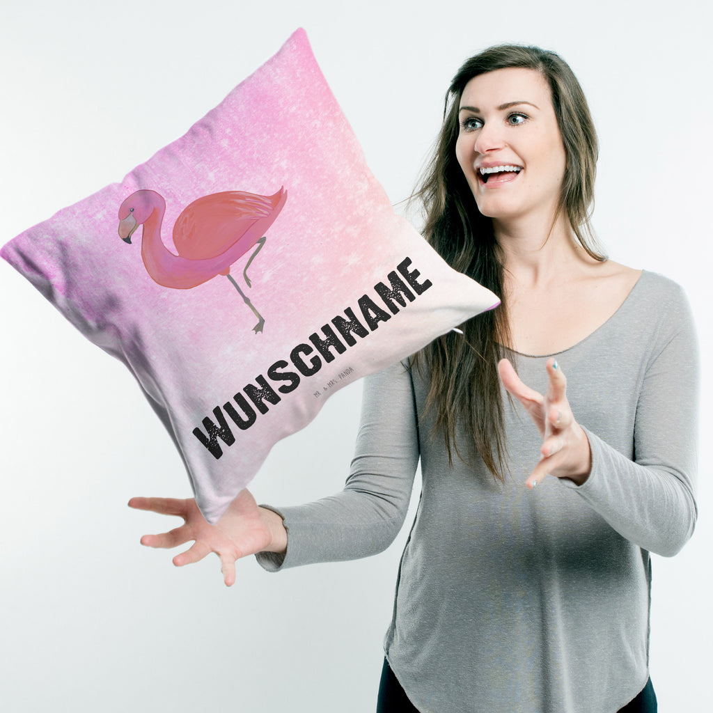 Personalisiertes Kissen Flamingo classic Kissen, personalisiert, Name, Wunschname, bedrucken, Kopfkissen, Flamingo, Einzigartig, Selbstliebe, Stolz, ich, für mich, Spruch, Freundin, Freundinnen, Außenseiter, Sohn, Tochter, Geschwister