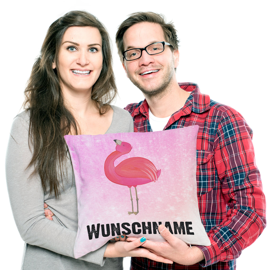 Personalisiertes Kissen Flamingo stolz Kissen, personalisiert, Name, Wunschname, bedrucken, Kopfkissen, Flamingo, stolz, Freude, Selbstliebe, Selbstakzeptanz, Freundin, beste Freundin, Tochter, Mama, Schwester