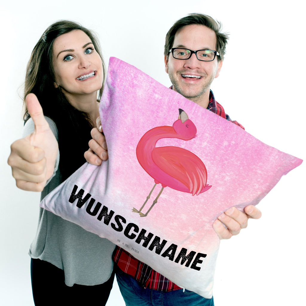 Personalisiertes Kissen Flamingo stolz Kissen, personalisiert, Name, Wunschname, bedrucken, Kopfkissen, Flamingo, stolz, Freude, Selbstliebe, Selbstakzeptanz, Freundin, beste Freundin, Tochter, Mama, Schwester