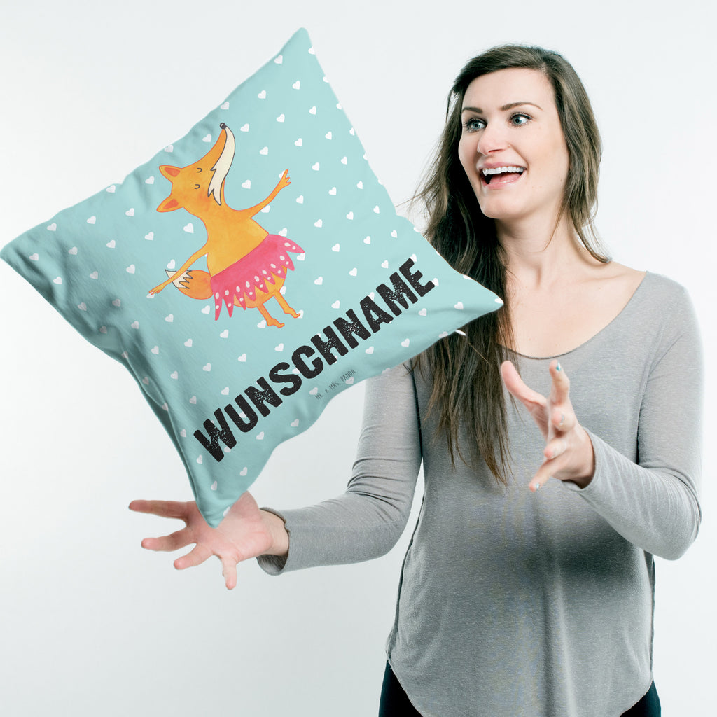 Personalisiertes Kissen Fuchs Ballerina Kissen, personalisiert, Name, Wunschname, bedrucken, Kopfkissen, Fuchs, Fuchs Spruch, Füchse, Füchsin, Ballerina, Ballett, Tänzerin, Tanzen, Party, Einladung, Geburtstag
