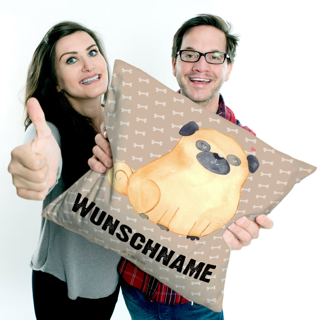 Personalisiertes Kissen Mops Kissen, personalisiert, Name, Wunschname, bedrucken, Kopfkissen, Hund, Hundemotiv, Haustier, Hunderasse, Tierliebhaber, Hundebesitzer, Sprüche, Mops, Liebe, Hundeliebe