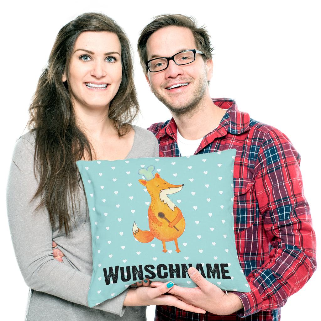 Personalisiertes Kissen Fuchs Koch Kissen, personalisiert, Name, Wunschname, bedrucken, Kopfkissen, Fuchs, Füchse, Koch Geschenk, Küche Spruch, Küche Deko, Köche, Bäcker, Party Spruch, Spruch lustig, witzig
