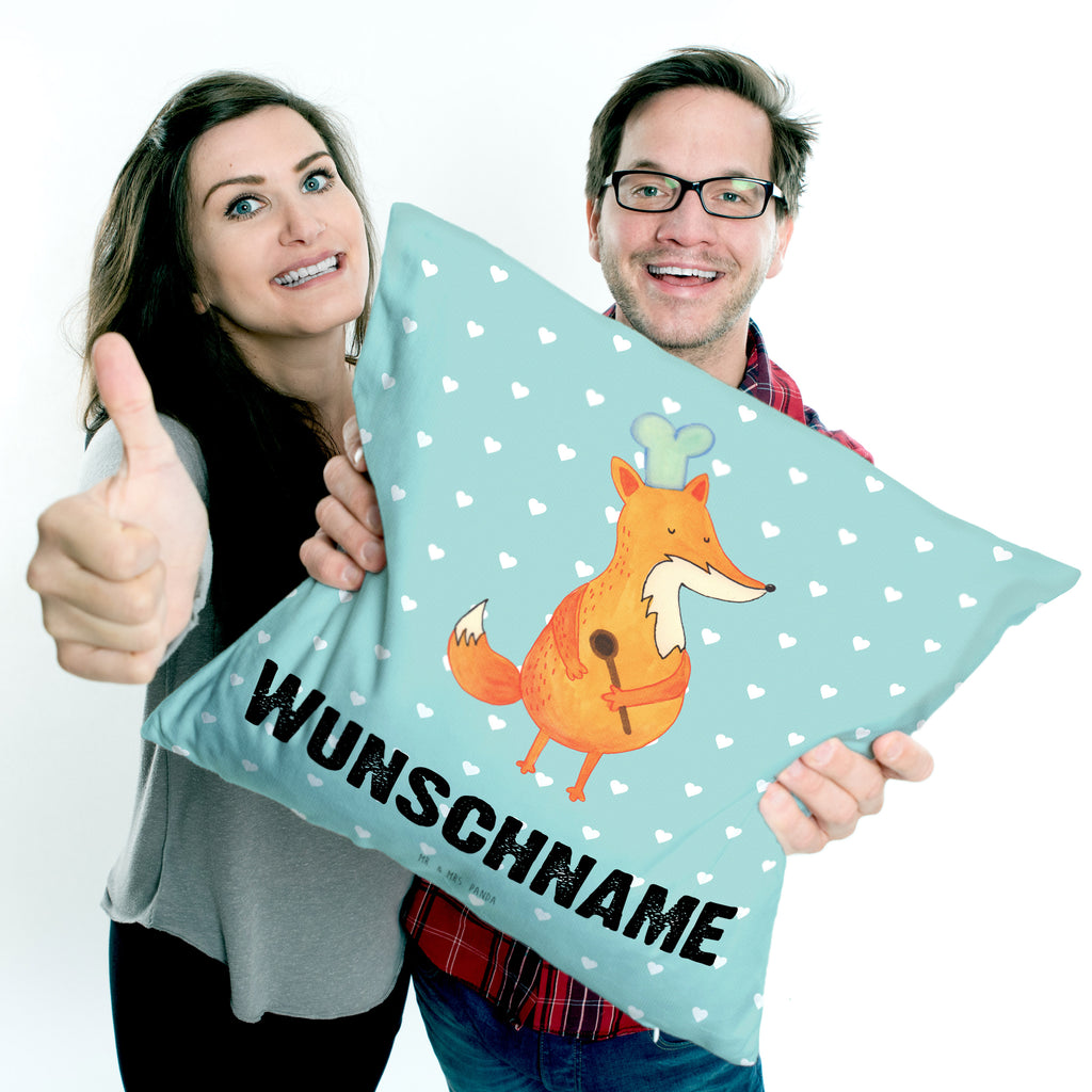 Personalisiertes Kissen Fuchs Koch Kissen, personalisiert, Name, Wunschname, bedrucken, Kopfkissen, Fuchs, Füchse, Koch Geschenk, Küche Spruch, Küche Deko, Köche, Bäcker, Party Spruch, Spruch lustig, witzig