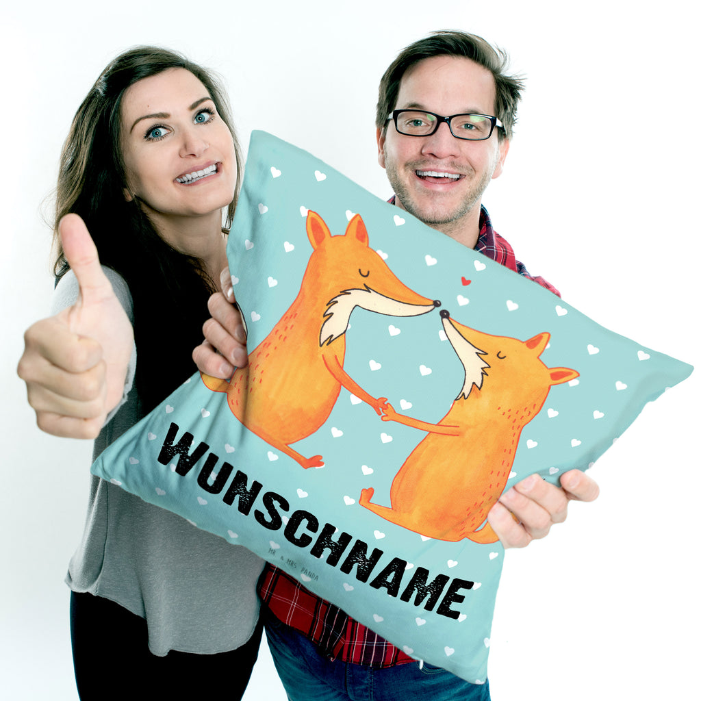 Personalisiertes Kissen Füchse Liebe Kissen, personalisiert, Name, Wunschname, bedrucken, Kopfkissen, Fuchs, Füchse, Fox, Liebe, Liebespaar, Paar, Partner, Freundin, Freund, Ehe, Verlobte, Ehemann, Ehefrau, Liebesbeweis