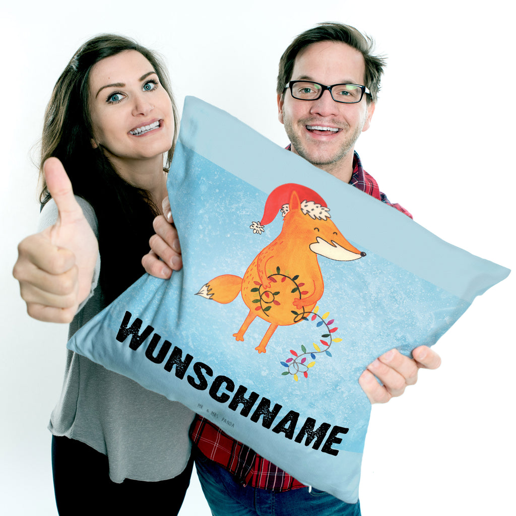 Personalisiertes Kissen Fuchs Weihnachten Kissen, personalisiert, Name, Wunschname, bedrucken, Kopfkissen, Winter, Weihnachten, Weihnachtsdeko, Nikolaus, Advent, Heiligabend, Wintermotiv, Fuchs, Füchse, Spruch schön, Geschenk Weihnachten, Weihnachtsmann, Weihnachtszeit
