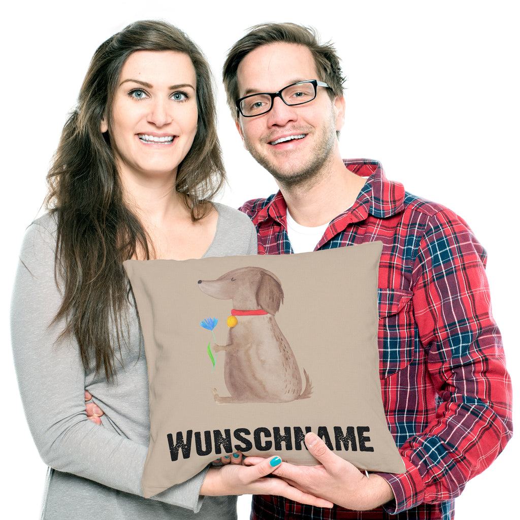 Personalisiertes Kissen Hund Blume Kissen, personalisiert, Name, Wunschname, bedrucken, Kopfkissen, Hund, Hundemotiv, Haustier, Hunderasse, Tierliebhaber, Hundebesitzer, Sprüche, Hunde, Frauchen, Hundeliebe