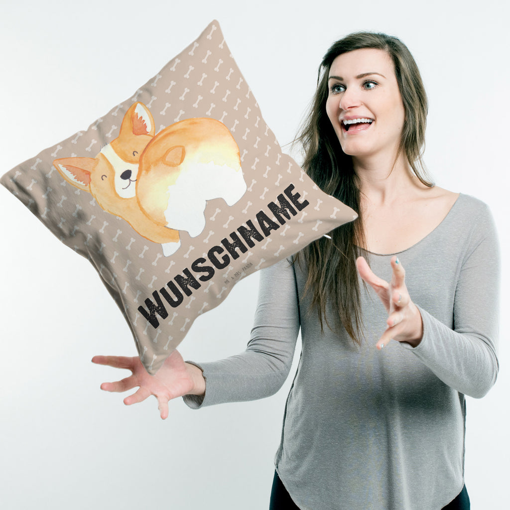 Personalisiertes Kissen Corgie Po Kissen, personalisiert, Name, Wunschname, bedrucken, Kopfkissen, Hund, Hundemotiv, Haustier, Hunderasse, Tierliebhaber, Hundebesitzer, Sprüche, Corgie, Hundeliebe, Motivation, Selbstliebe, Spruch