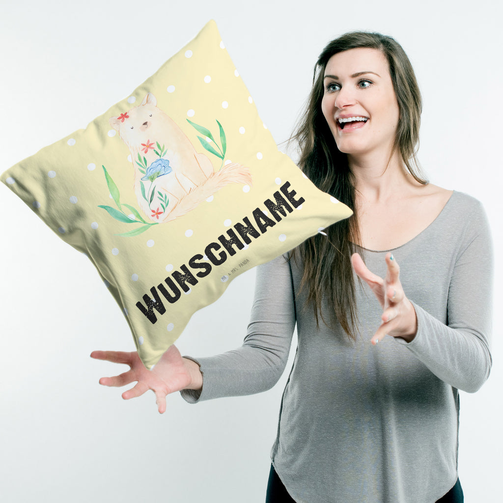 Personalisiertes Kissen Katze Blumen Kissen, personalisiert, Name, Wunschname, bedrucken, Kopfkissen, Katze, Katzenmotiv, Katzenfan, Katzendeko, Katzenfreund, Katzenliebhaber, Katzenprodukte, Katzenartikel, Katzenaccessoires, Katzensouvenirs, Katzenliebhaberprodukte, Katzenmotive, Selbstliebe, Selfcare, Motivation, Mutausbruch