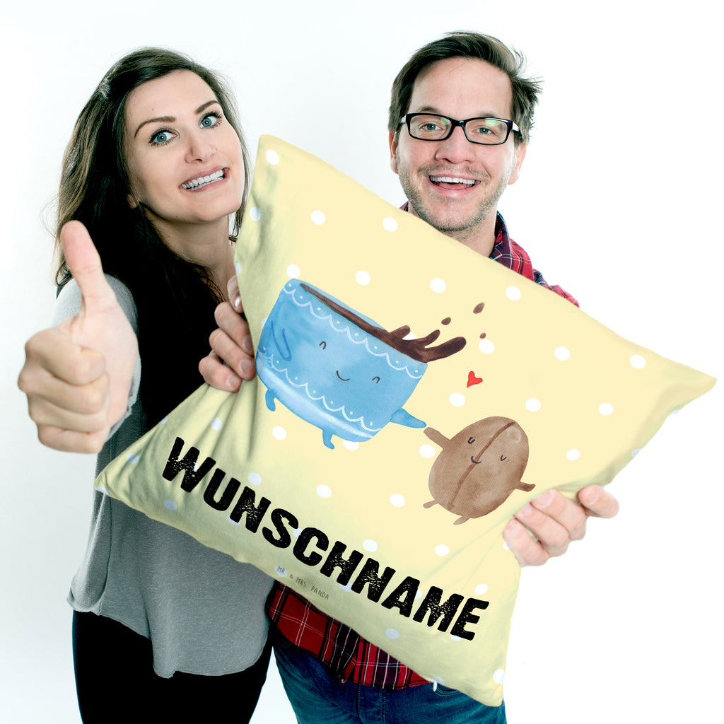 Personalisiertes Kissen Kaffee Bohne Kissen, personalisiert, Name, Wunschname, bedrucken, Kopfkissen, süße Tiermotive, gute Laune, lustige Sprüche, Tiere, Kaffee, Kaffeebohne, Genuss, Zufriedenheit, Glück