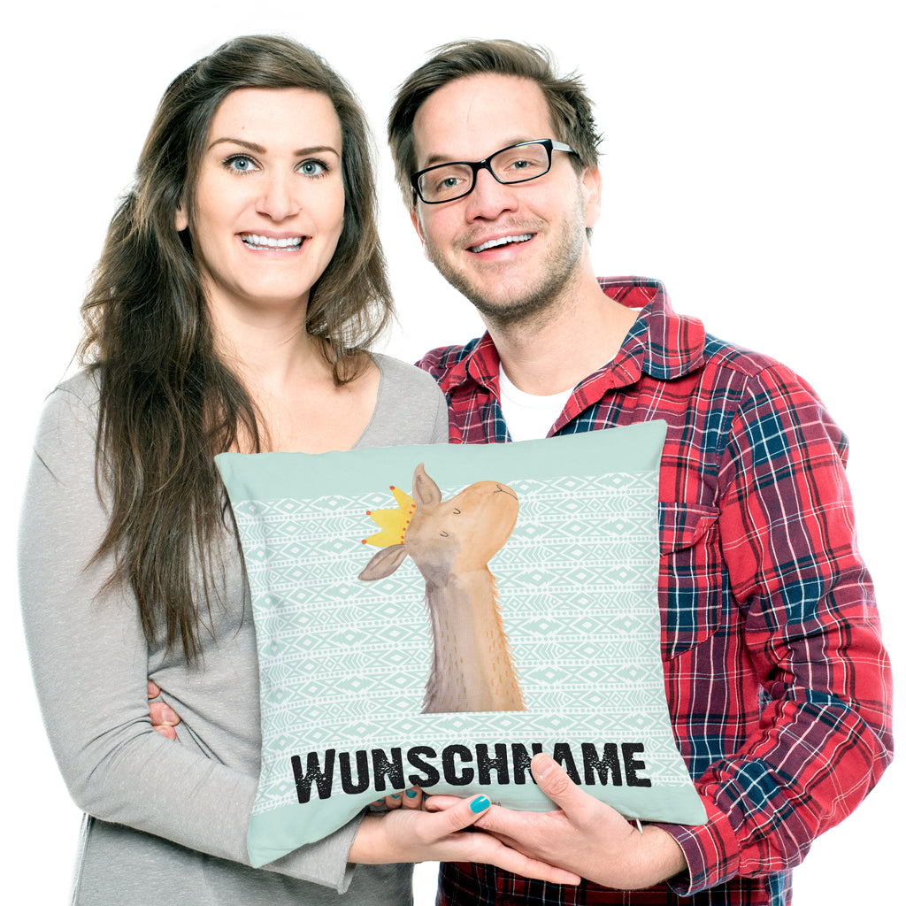 Personalisiertes Kissen Lamakopf König Kissen, personalisiert, Name, Wunschname, bedrucken, Kopfkissen, Lama, Alpaka, Lamas, König, Königin, Freundin, Mama, Papa, Büro Kollege, Kollegin, Chef, Vorgesetzter, Abi, Abitur