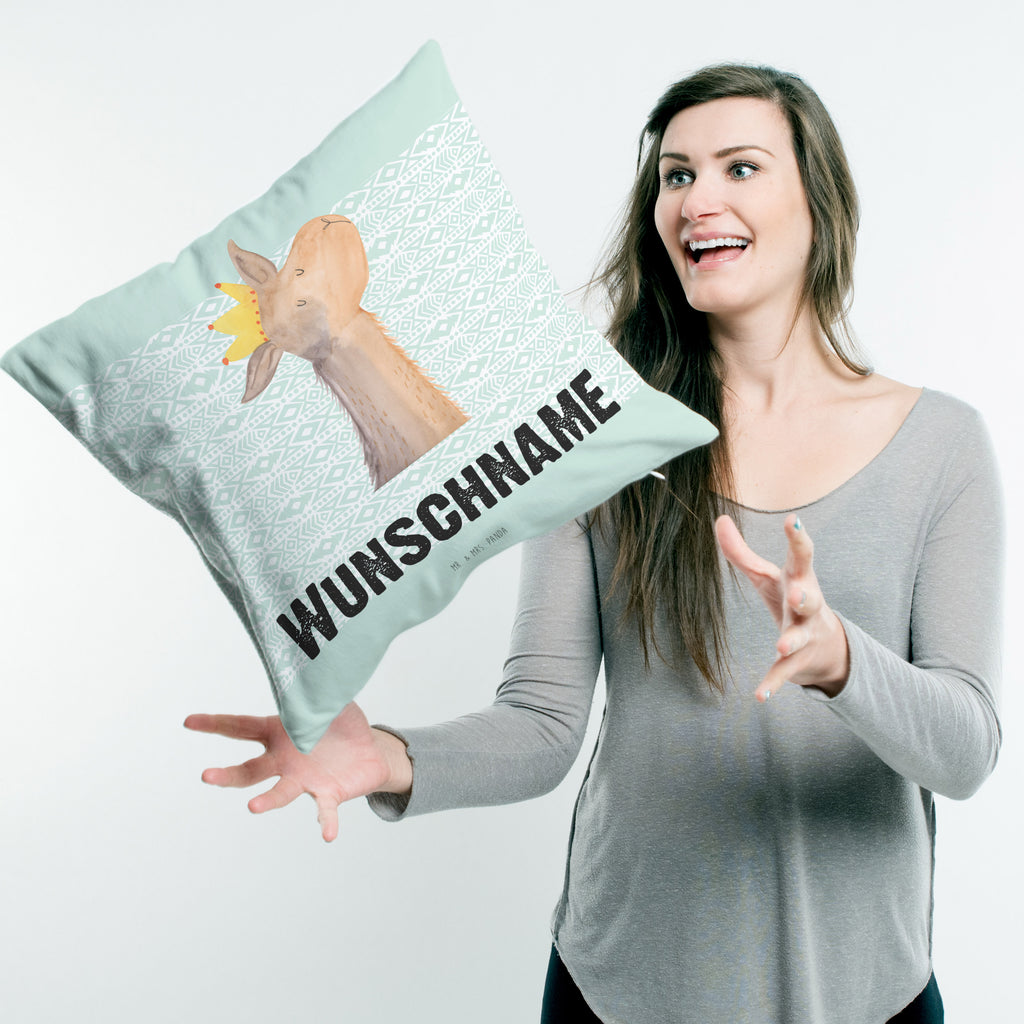 Personalisiertes Kissen Lamakopf König Kissen, personalisiert, Name, Wunschname, bedrucken, Kopfkissen, Lama, Alpaka, Lamas, König, Königin, Freundin, Mama, Papa, Büro Kollege, Kollegin, Chef, Vorgesetzter, Abi, Abitur