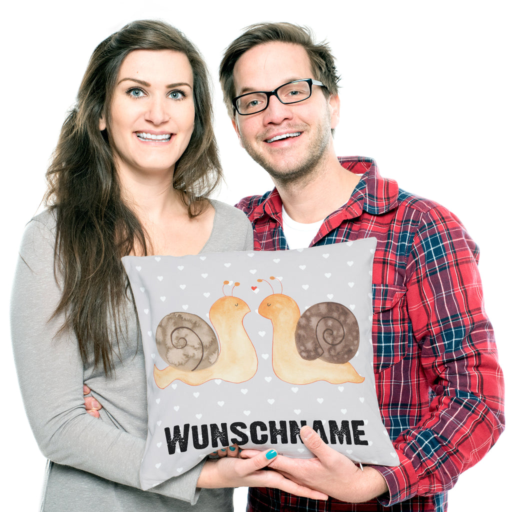 Personalisiertes Kissen Schnecken Liebe Kissen, personalisiert, Name, Wunschname, bedrucken, Kopfkissen, Liebe, Partner, Freund, Freundin, Ehemann, Ehefrau, Heiraten, Verlobung, Heiratsantrag, Liebesgeschenk, Jahrestag, Hocheitstag