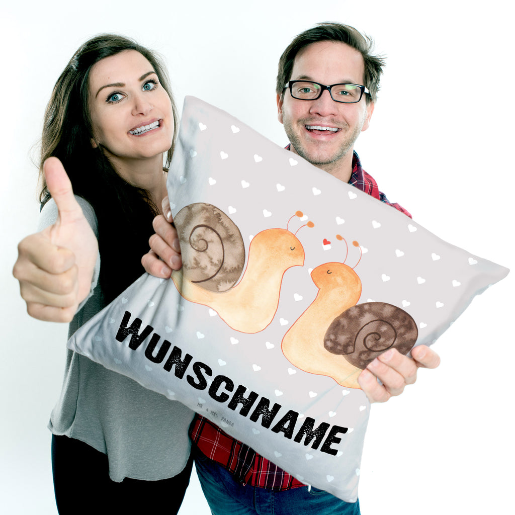 Personalisiertes Kissen Schnecken Liebe Kissen, personalisiert, Name, Wunschname, bedrucken, Kopfkissen, Liebe, Partner, Freund, Freundin, Ehemann, Ehefrau, Heiraten, Verlobung, Heiratsantrag, Liebesgeschenk, Jahrestag, Hocheitstag