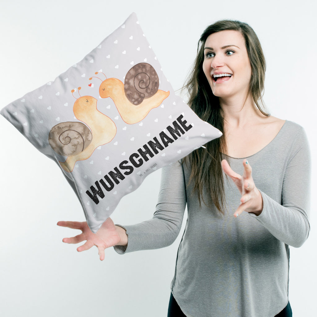 Personalisiertes Kissen Schnecken Liebe Kissen, personalisiert, Name, Wunschname, bedrucken, Kopfkissen, Liebe, Partner, Freund, Freundin, Ehemann, Ehefrau, Heiraten, Verlobung, Heiratsantrag, Liebesgeschenk, Jahrestag, Hocheitstag