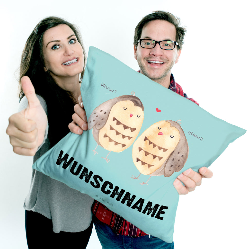 Personalisiertes Kissen Eule Liebe Kissen, personalisiert, Name, Wunschname, bedrucken, Kopfkissen, Eule, Eule Deko, Liebe, Hochzeit Spruch, Owl, All you need is love, Liebe Spruch, Freundin Geschenk, Freund, Wortspiel lustig
