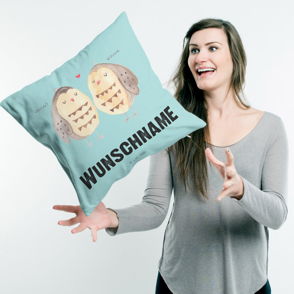 Personalisiertes Kissen Eule Liebe Kissen, personalisiert, Name, Wunschname, bedrucken, Kopfkissen, Eule, Eule Deko, Liebe, Hochzeit Spruch, Owl, All you need is love, Liebe Spruch, Freundin Geschenk, Freund, Wortspiel lustig