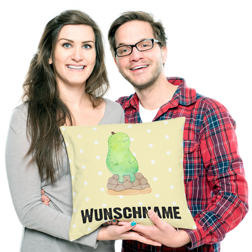 Personalisiertes Kissen Schildkröte pausiert Kissen, personalisiert, Name, Wunschname, bedrucken, Kopfkissen, Schildkröte, Achtsamkeit, Entschleunigen, achtsam