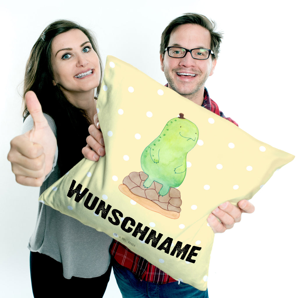 Personalisiertes Kissen Schildkröte pausiert Kissen, personalisiert, Name, Wunschname, bedrucken, Kopfkissen, Schildkröte, Achtsamkeit, Entschleunigen, achtsam