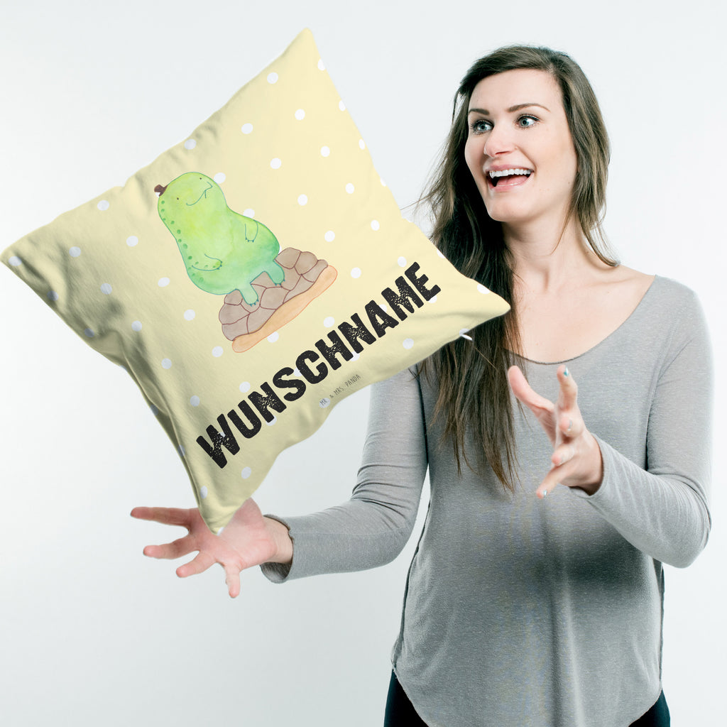 Personalisiertes Kissen Schildkröte pausiert Kissen, personalisiert, Name, Wunschname, bedrucken, Kopfkissen, Schildkröte, Achtsamkeit, Entschleunigen, achtsam
