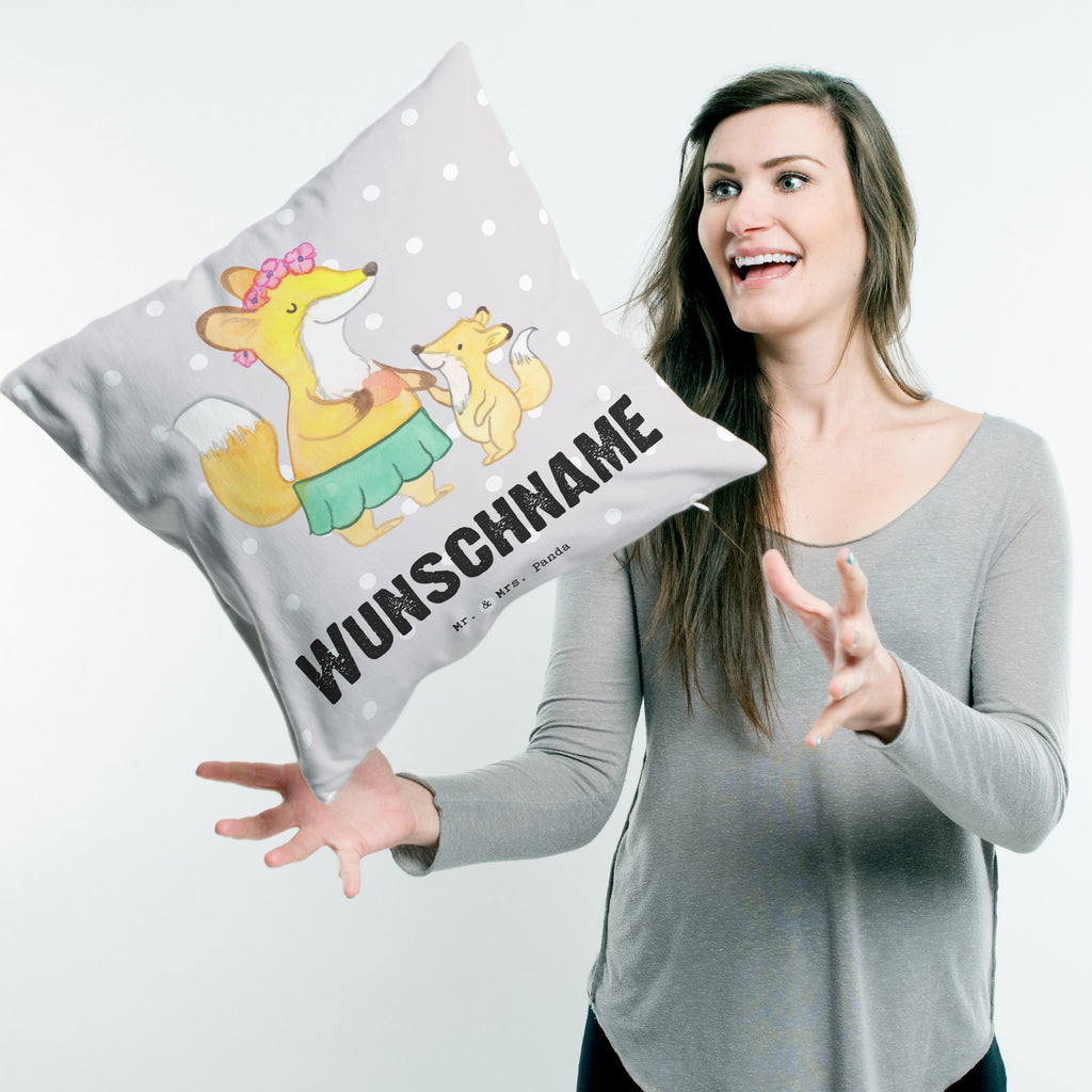 Personalisiertes Kissen Fuchs Beste Mama der Welt Kissen, personalisiert, Name, Wunschname, bedrucken, Kopfkissen, für, Dankeschön, Geschenk, Schenken, Geburtstag, Geburtstagsgeschenk, Geschenkidee, Danke, Bedanken, Mitbringsel, Freude machen, Geschenktipp, Mama, Mami, Mutter, Muttertag, Mutti, Ma, Tochter, Sohn, Beste Mama, Beste, Supermama