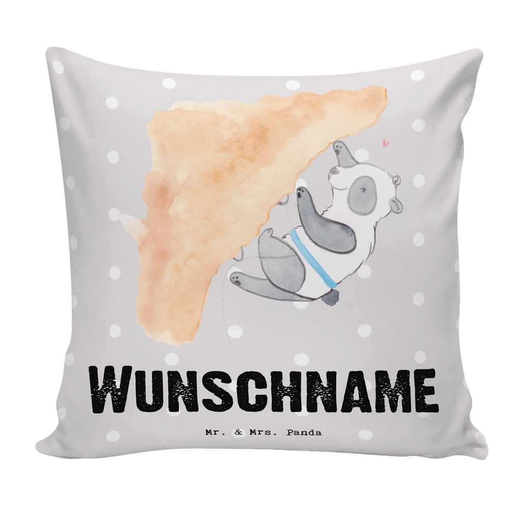 Personalisiertes Kissen Panda Klettern Tage Kissen, personalisiert, Name, Wunschname, bedrucken, Kopfkissen, Geschenk, Sport, Sportart, Hobby, Schenken, Danke, Dankeschön, Auszeichnung, Gewinn, Sportler, Klettern, Bouldern, Kletterhalle, Klettersport
