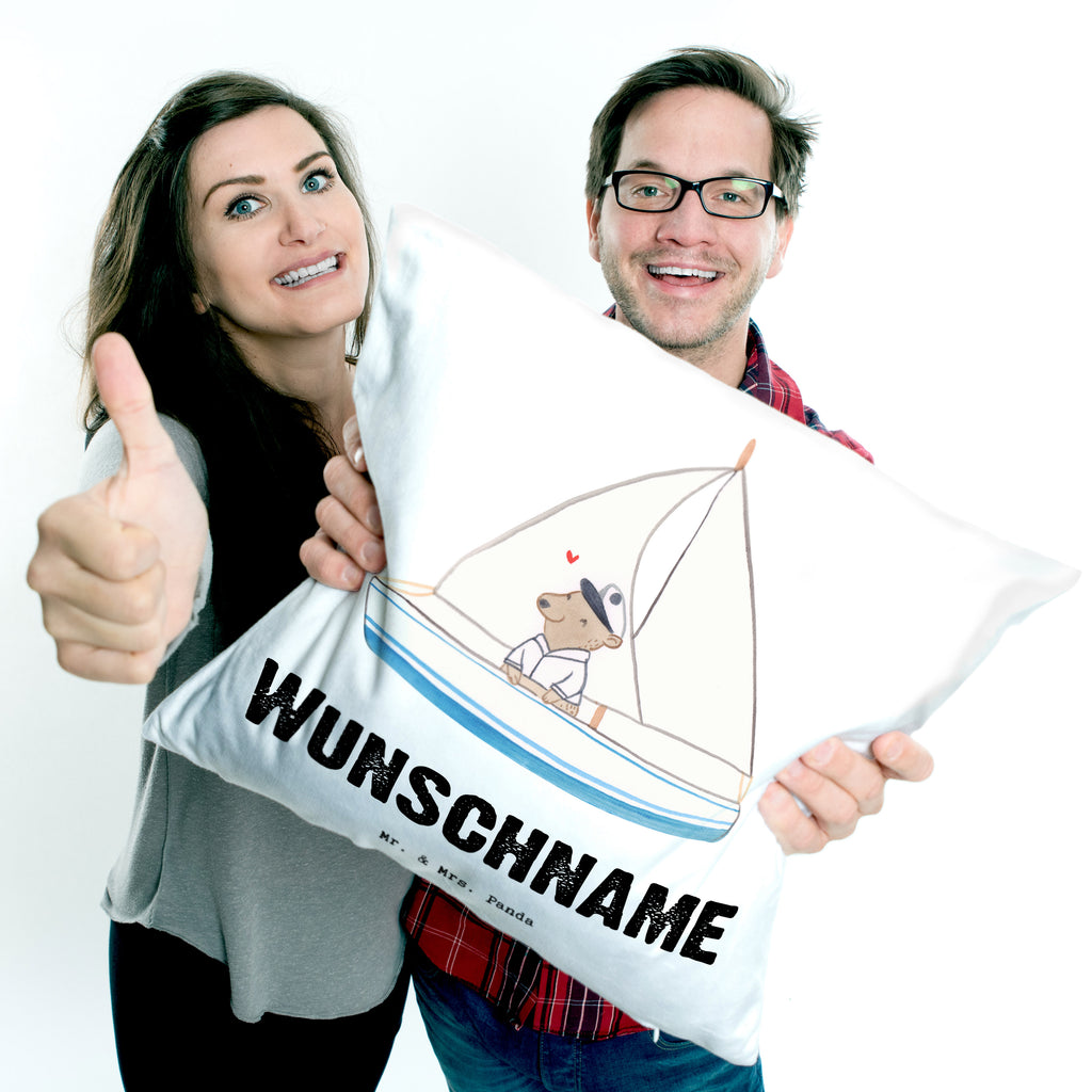 Personalisiertes Kissen Bär Segeln Tage Kissen, personalisiert, Name, Wunschname, bedrucken, Kopfkissen, Geschenk, Sport, Sportart, Hobby, Schenken, Danke, Dankeschön, Auszeichnung, Gewinn, Sportler, segeln, Segeltörn, Segelboot, Segelschule, Yachtclub