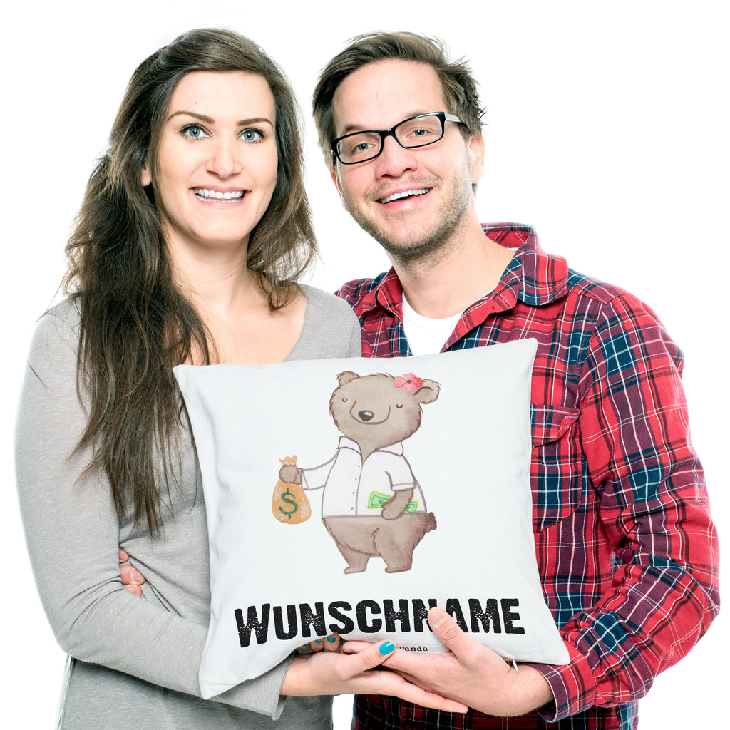 Personalisiertes Kissen Bänkerin mit Herz Kissen, personalisiert, Name, Wunschname, bedrucken, Kopfkissen, Beruf, Ausbildung, Jubiläum, Abschied, Rente, Kollege, Kollegin, Geschenk, Schenken, Arbeitskollege, Mitarbeiter, Firma, Danke, Dankeschön, Bänkerin, Bankfachfrau, Bankangestellte, Bankberaterin