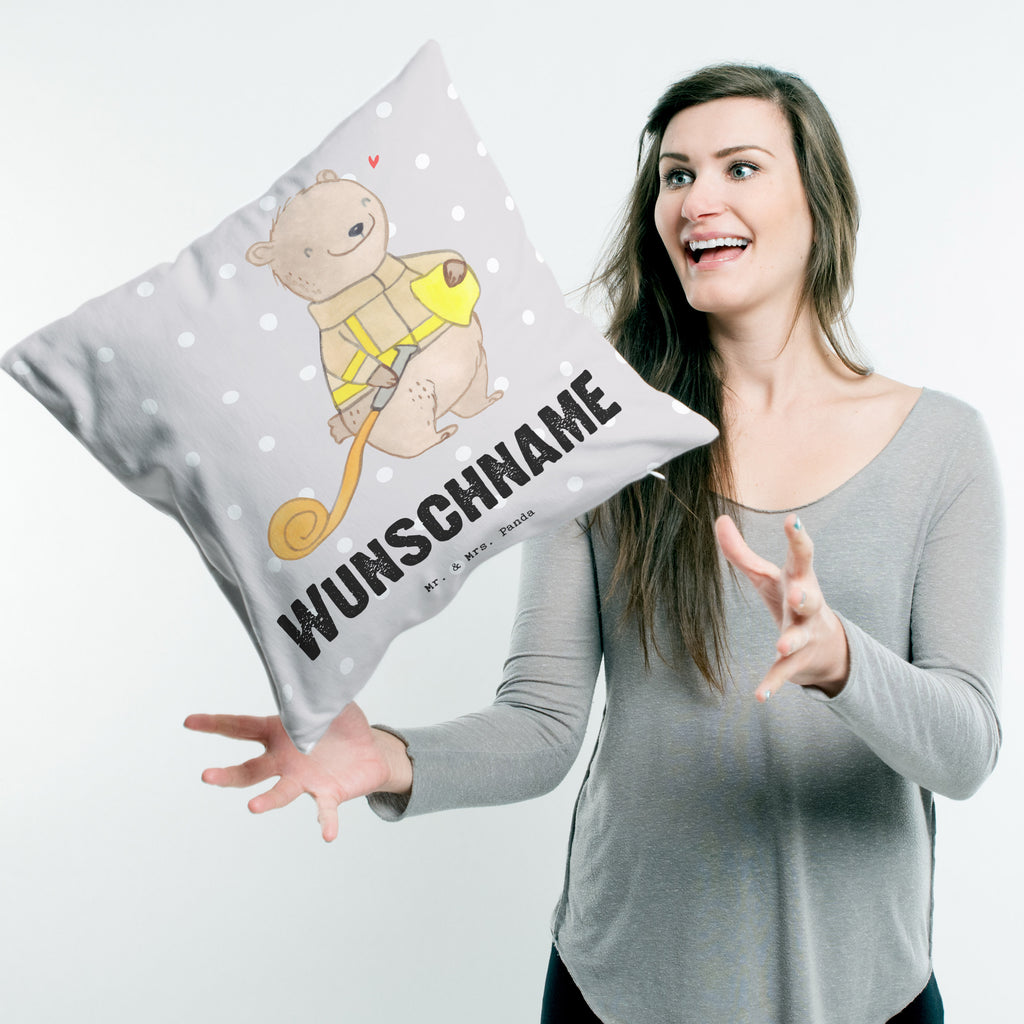 Personalisiertes Kissen Bär Freiwillige Feuerwehr Tage Kissen, personalisiert, Name, Wunschname, bedrucken, Kopfkissen, Geschenk, Sport, Sportart, Hobby, Schenken, Danke, Dankeschön, Auszeichnung, Gewinn, Sportler, Freiwillige Feuerwehr, Feuerwehrfest, Jugendfeuerwehr, Feuerwehrdienst, Feuerwehrmannschaft, Feuerwehr-Spruch, Feuerwehreinsatz, Feuerwehr-Ehrung, Tage bei der Feuerwehr