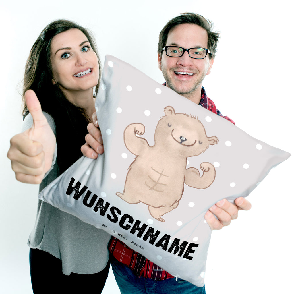Personalisiertes Kissen Bär Bodybuilding Tage Kissen, personalisiert, Name, Wunschname, bedrucken, Kopfkissen, Geschenk, Sport, Sportart, Hobby, Schenken, Danke, Dankeschön, Auszeichnung, Gewinn, Sportler, Bodybuilding, Muskelmasse, Körpergestaltung, Leistungssport