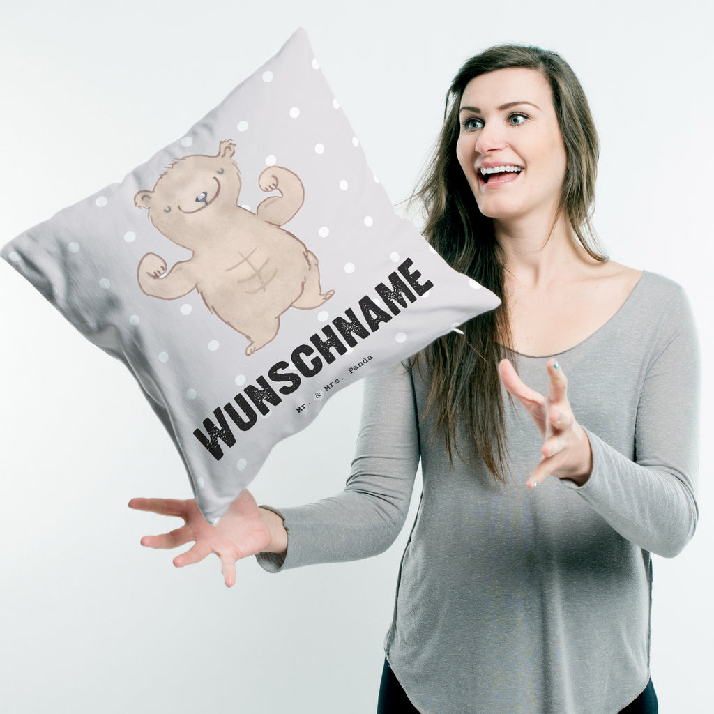 Personalisiertes Kissen Bär Bodybuilding Tage Kissen, personalisiert, Name, Wunschname, bedrucken, Kopfkissen, Geschenk, Sport, Sportart, Hobby, Schenken, Danke, Dankeschön, Auszeichnung, Gewinn, Sportler, Bodybuilding, Muskelmasse, Körpergestaltung, Leistungssport