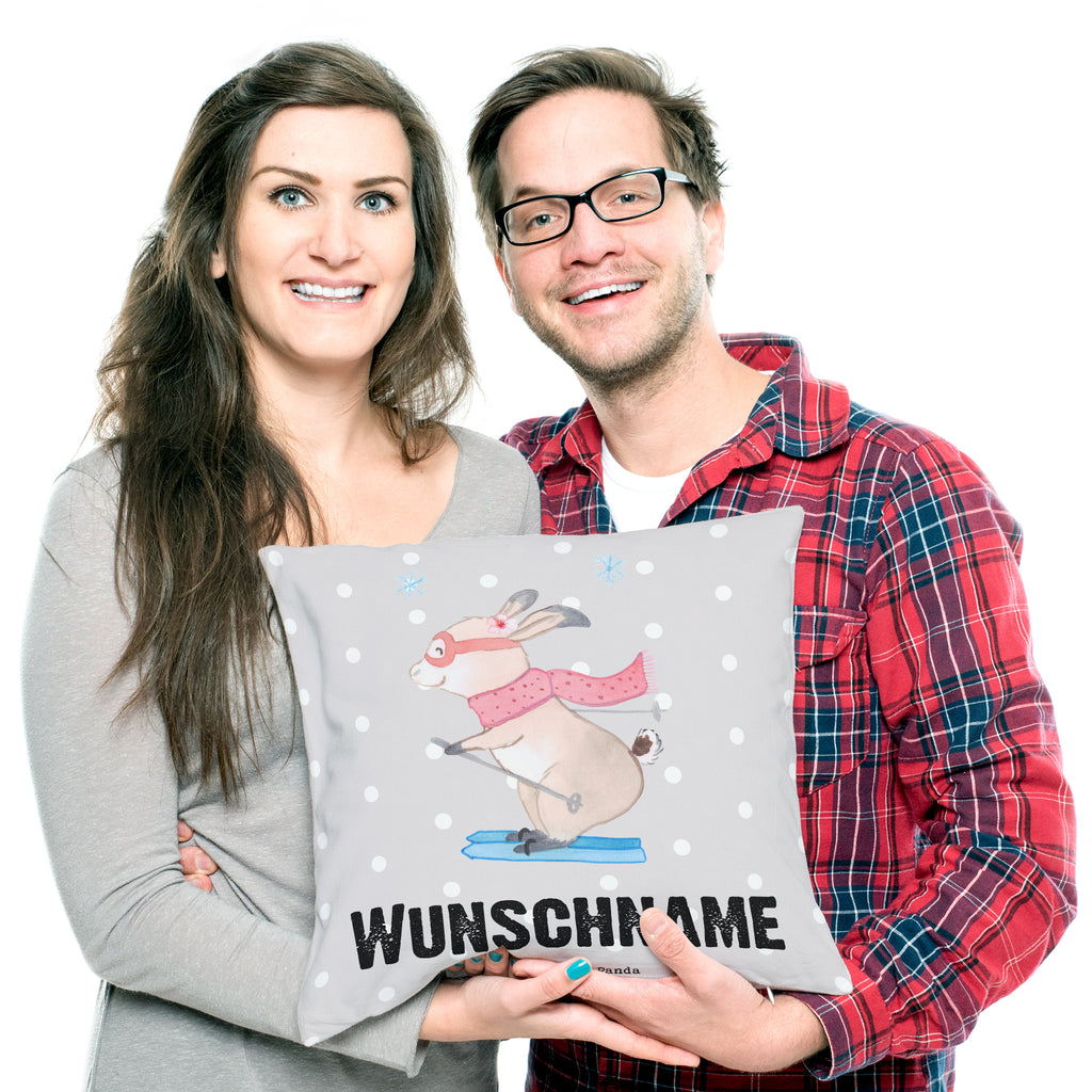 Personalisiertes Kissen Bär Skifahren Tage Kissen, personalisiert, Name, Wunschname, bedrucken, Kopfkissen, Geschenk, Sport, Sportart, Hobby, Schenken, Danke, Dankeschön, Auszeichnung, Gewinn, Sportler, Ski fahren, Skifahren, Skisport, Skiwettbewerb, Skirennen