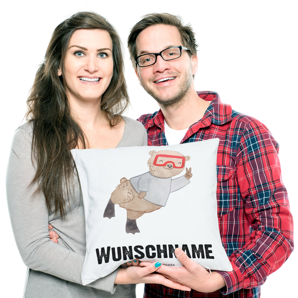 Personalisiertes Kissen Bär Tauchen Tage Kissen, personalisiert, Name, Wunschname, bedrucken, Kopfkissen, Geschenk, Sport, Sportart, Hobby, Schenken, Danke, Dankeschön, Auszeichnung, Gewinn, Sportler, Tauchen, schnorcheln, Tauchgang, Tauchschule, Diving, Dive