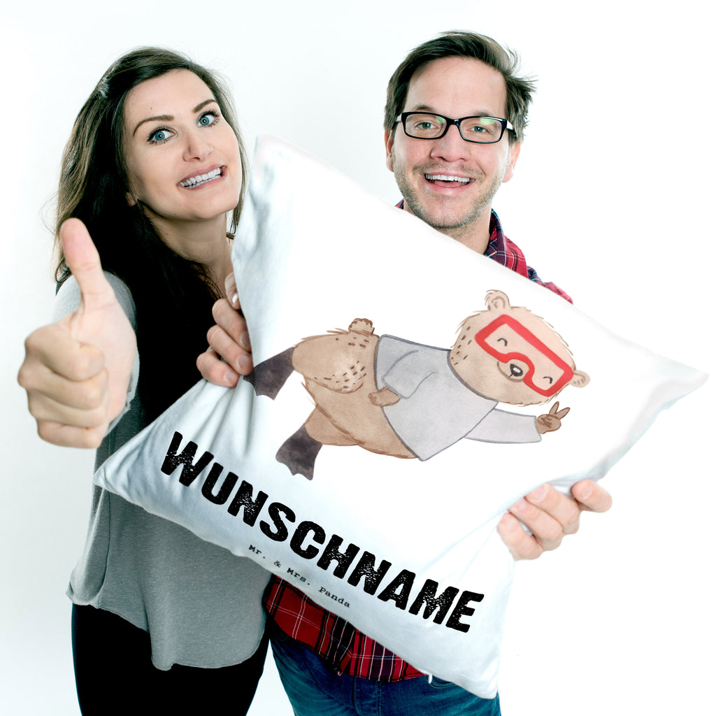 Personalisiertes Kissen Bär Tauchen Tage Kissen, personalisiert, Name, Wunschname, bedrucken, Kopfkissen, Geschenk, Sport, Sportart, Hobby, Schenken, Danke, Dankeschön, Auszeichnung, Gewinn, Sportler, Tauchen, schnorcheln, Tauchgang, Tauchschule, Diving, Dive