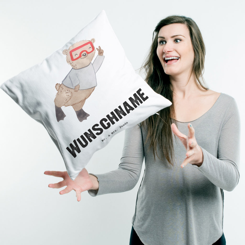 Personalisiertes Kissen Bär Tauchen Tage Kissen, personalisiert, Name, Wunschname, bedrucken, Kopfkissen, Geschenk, Sport, Sportart, Hobby, Schenken, Danke, Dankeschön, Auszeichnung, Gewinn, Sportler, Tauchen, schnorcheln, Tauchgang, Tauchschule, Diving, Dive
