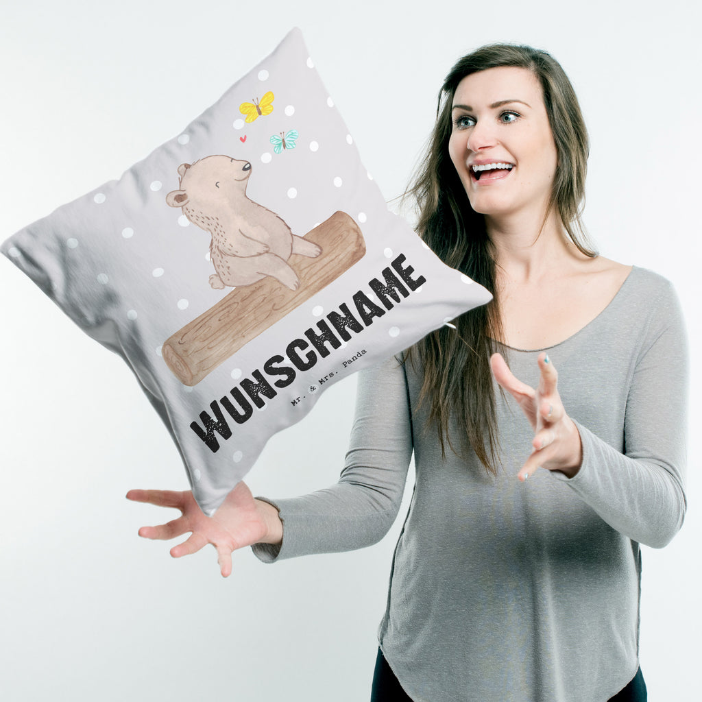 Personalisiertes Kissen Bär Naturliebhaber Tage Kissen, personalisiert, Name, Wunschname, bedrucken, Kopfkissen, Geschenk, Sport, Sportart, Hobby, Schenken, Danke, Dankeschön, Auszeichnung, Gewinn, Sportler, Naturliebhaber, Outdoor, Wandern, Nature Lover