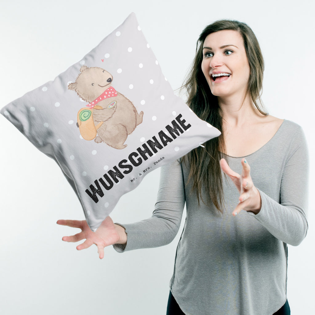 Personalisiertes Kissen Bär Wandern Tage Kissen, personalisiert, Name, Wunschname, bedrucken, Kopfkissen, Geschenk, Sport, Sportart, Hobby, Schenken, Danke, Dankeschön, Auszeichnung, Gewinn, Sportler, Wandern, Bergsteigen, Wintertouren, Outdoor Sport, Freizeitsport, Spazieren, Natur entdecken