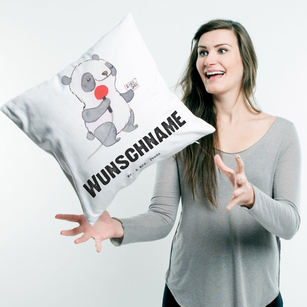 Personalisiertes Kissen Modejournalistin mit Herz Kissen, personalisiert, Name, Wunschname, bedrucken, Kopfkissen, Beruf, Ausbildung, Jubiläum, Abschied, Rente, Kollege, Kollegin, Geschenk, Schenken, Arbeitskollege, Mitarbeiter, Firma, Danke, Dankeschön, Modejournalistin, Journalistin, Reporterin, Redakteurin, Pressebüro, Studium