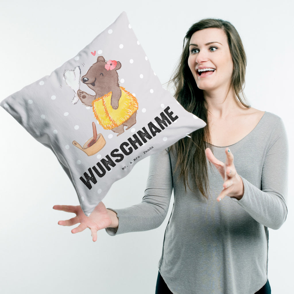 Personalisiertes Kissen Saunameisterin mit Herz Kissen, personalisiert, Name, Wunschname, bedrucken, Kopfkissen, Beruf, Ausbildung, Jubiläum, Abschied, Rente, Kollege, Kollegin, Geschenk, Schenken, Arbeitskollege, Mitarbeiter, Firma, Danke, Dankeschön