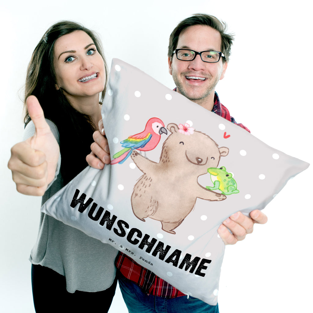 Personalisiertes Kissen Tierpflegerin mit Herz Kissen, personalisiert, Name, Wunschname, bedrucken, Kopfkissen, Beruf, Ausbildung, Jubiläum, Abschied, Rente, Kollege, Kollegin, Geschenk, Schenken, Arbeitskollege, Mitarbeiter, Firma, Danke, Dankeschön