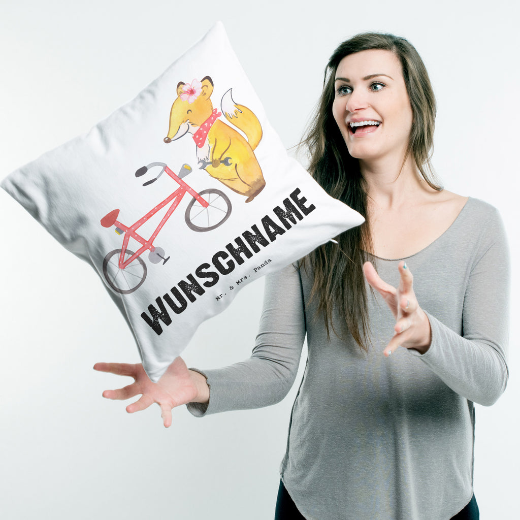 Personalisiertes Kissen Zweirad Mechatronikerin mit Herz Kissen, personalisiert, Name, Wunschname, bedrucken, Kopfkissen, Beruf, Ausbildung, Jubiläum, Abschied, Rente, Kollege, Kollegin, Geschenk, Schenken, Arbeitskollege, Mitarbeiter, Firma, Danke, Dankeschön