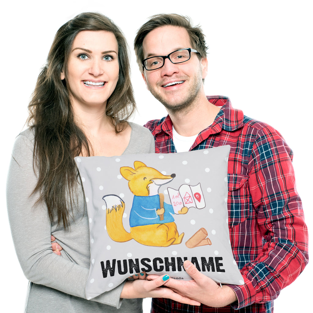 Personalisiertes Kissen Architekt mit Herz Kissen, personalisiert, Name, Wunschname, bedrucken, Kopfkissen, Beruf, Ausbildung, Jubiläum, Abschied, Rente, Kollege, Kollegin, Geschenk, Schenken, Arbeitskollege, Mitarbeiter, Firma, Danke, Dankeschön, Architekt, Innenarchitekt, Architekturbüro, Bauarbeiter