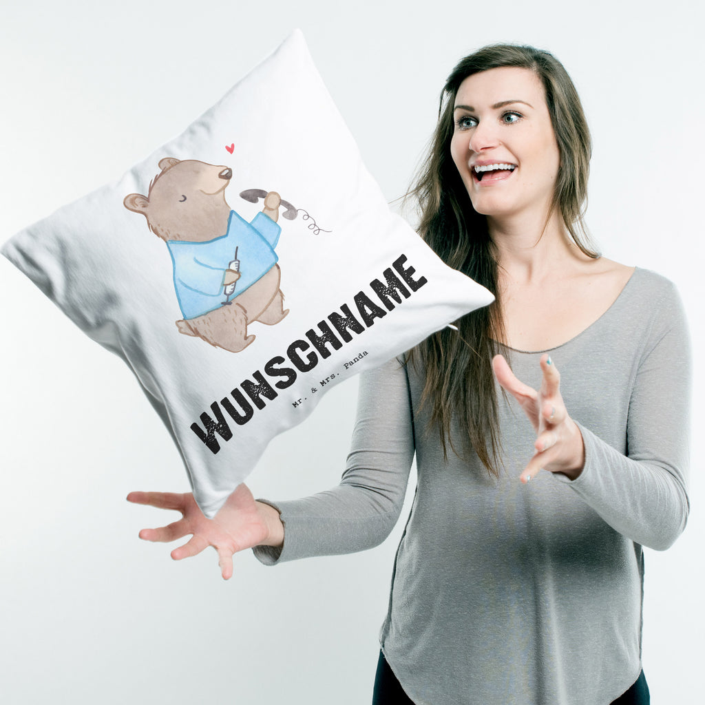Personalisiertes Kissen Arzthelfer mit Herz Kissen, personalisiert, Name, Wunschname, bedrucken, Kopfkissen, Beruf, Ausbildung, Jubiläum, Abschied, Rente, Kollege, Kollegin, Geschenk, Schenken, Arbeitskollege, Mitarbeiter, Firma, Danke, Dankeschön, Arzthelfer, Medizinischer Fachangestellter